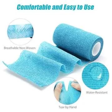 LotFancy Vet Wrap, 4 Inch x 5 Yards, 10 Pack Self Adhesive Bandage Wrap, Non-Woven Cohesive Bandage, First Aid Tape for Horses Dogs Cats Elbow Ankle, Assorted Color