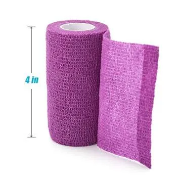 LotFancy Vet Wrap, 4 Inch x 5 Yards, 10 Pack Self Adhesive Bandage Wrap, Non-Woven Cohesive Bandage, First Aid Tape for Horses Dogs Cats Elbow Ankle, Assorted Color