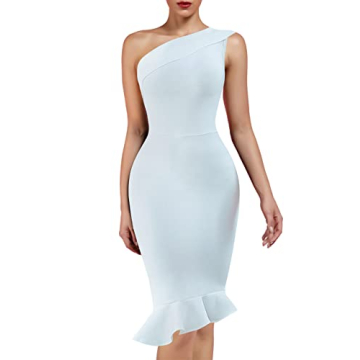 UONBOX One Shoulder Bodycon Dress Perfect for Parties
