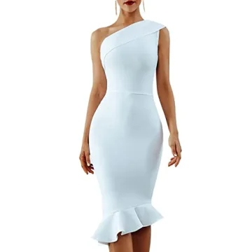 UONBOX One Shoulder Bodycon Dress Perfect for Parties