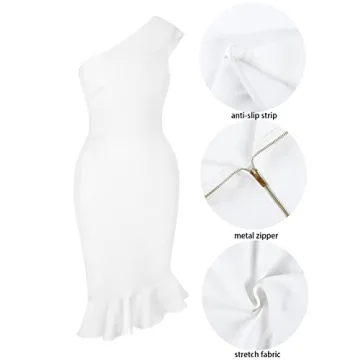 UONBOX One Shoulder Bodycon Dress Perfect for Parties