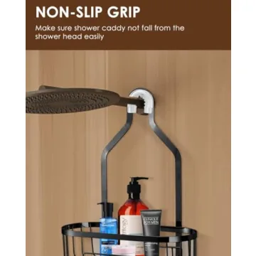 Rustproof Anti-Swing Shower Organizer with Hooks - Innovatronic