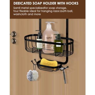 Rustproof Anti-Swing Shower Organizer with Hooks - Innovatronic
