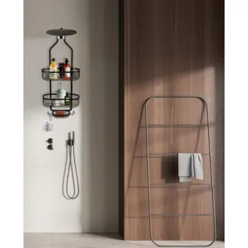 Rustproof Anti-Swing Shower Organizer with Hooks - Innovatronic