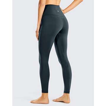 CRZ YOGA Womens Naked Feeling Workout 7/8 Yoga Leggings - 25 Inches High Waist Tight Pants Melanite ...