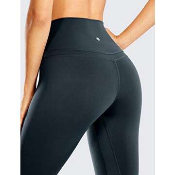 CRZ YOGA Womens Naked Feeling Workout 7/8 Yoga Leggings - 25 Inches High Waist Tight Pants Melanite Medium