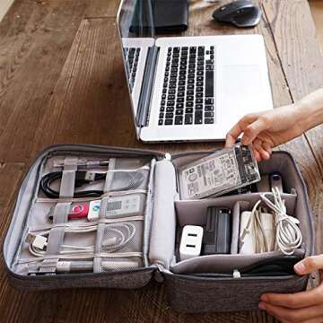 OrgaWise Electronics Organizer - Durable Multi-layer Travel Bag