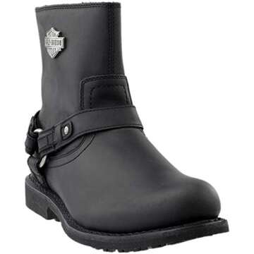 HARLEY-DAVIDSON FOOTWEAR Men's Scout Leather Motorcycle Harness Casual Boot, Black, 8.5