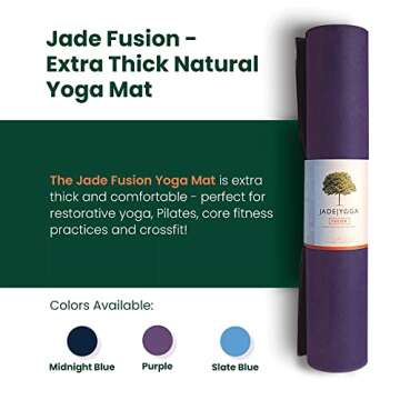 Jade Fusion Yoga Mat, Luxurious Comfort & Sturdy Workout Mats for Home Gym, 68" Yoga Mat Thick, Non-Slip Workout Mat with Extra Strong Grip, US Made Purple Yoga Mats