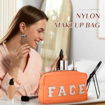 Cunno 4 Pcs Nylon Makeup Bags for Women - Travel Essential