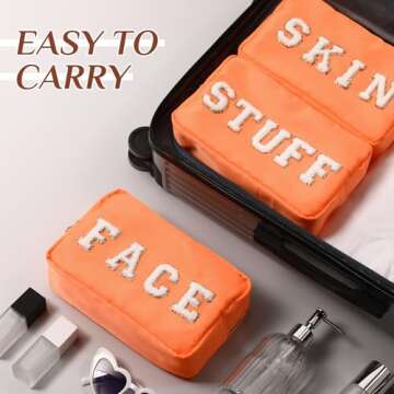 Cunno 4 Pcs Nylon Makeup Bags for Women - Travel Essential