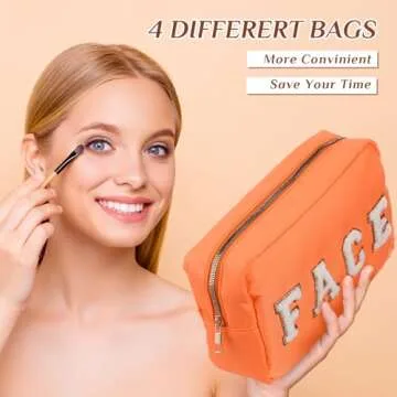 Cunno 4 Pcs Nylon Makeup Bags for Women - Travel Essential