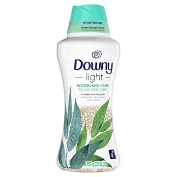 Downy Light Laundry Scent Booster Beads for Washer, Woodland Rain, 26.5 oz, with No Heavy Perfumes
