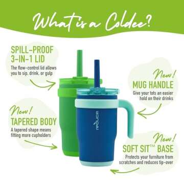 REDUCE 14 oz Coldee Tumbler - Kid-Friendly, Insulated Mug