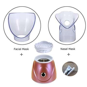 Hann Facial Steamer Professional Sinus Steam Inhaler Face Skin Moisturizer Facial Mask Sauna Spa Steamers with Aromatherapy Diffuser Humidifier Function (Pink)