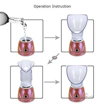 Hann Facial Steamer Professional Sinus Steam Inhaler Face Skin Moisturizer Facial Mask Sauna Spa Steamers with Aromatherapy Diffuser Humidifier Function (Pink)