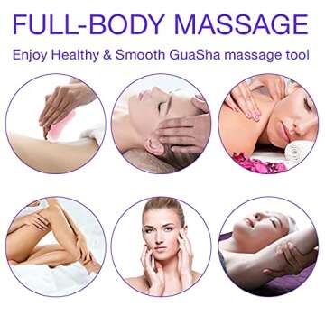 Gua Sha, GuaSha Tool for Face, Gua Sha Scraping Massage Natural Jade Face Neck Body Acupressure Scraper Therapy Tool (Jade Roller Set)