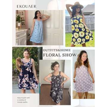Ekouaer Tank Nightgown - Ultra Soft Women's Sleepwear