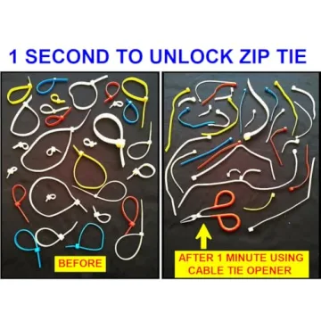 CABLE TIE OPENER : Let's UNLOCK ZIP TIE in 1 SECOND, so it can be REUSE many times | Pocket-sized & Stainless Steel