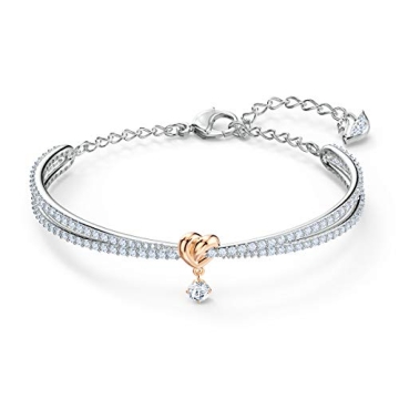 SWAROVSKI Heart Bangle in Rose Gold and Clear Stones
