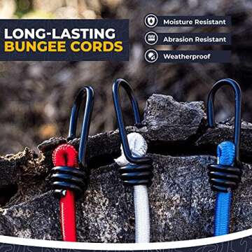SGT KNOTS Heavy Duty Marine Grade Bungee Cord with Hooks