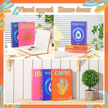 Cholemy Preppy Decorative Books Room Decor Aesthetic Preppy Magnetic Decorative Fake Faux Book Storage for Modern Bookshelf Coffee Table Home Living Room