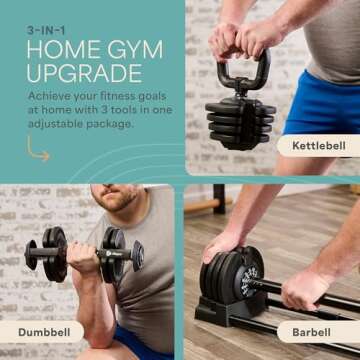 LifePro Adjustable Dumbbells Set/Single - 15lb 43lb 55lb 25 lb Dumbbell Sets with Rack - Quick Adjus...