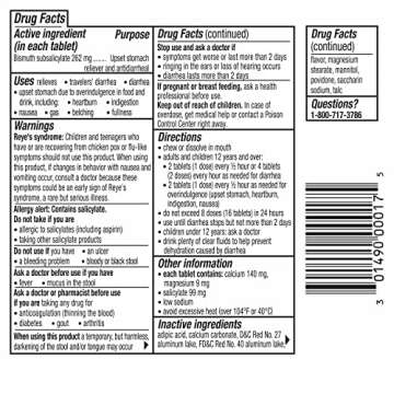 Pepto Bismol Pocket Chewable Tablets for Nausea, Heartburn, Indigestion, Upset Stomach, and Diarrhea...