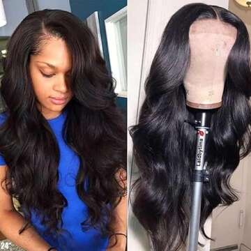 Hairitory 30 Inch Body Wave Lace Front Wigs Human Hair for Black Women 13x4 HD Transparent 180% Dens...