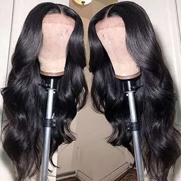 Hairitory 30 Inch Body Wave Lace Front Wigs Human Hair for Black Women 13x4 HD Transparent 180% Density Lace Front Human Hair Wigs Pre Plucked Body Wave Lace Frontal Wig Natural Black (30 inch)