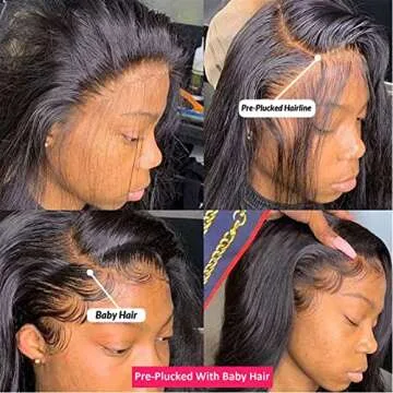 Hairitory 30 Inch Body Wave Lace Front Wigs Human Hair for Black Women 13x4 HD Transparent 180% Density Lace Front Human Hair Wigs Pre Plucked Body Wave Lace Frontal Wig Natural Black (30 inch)