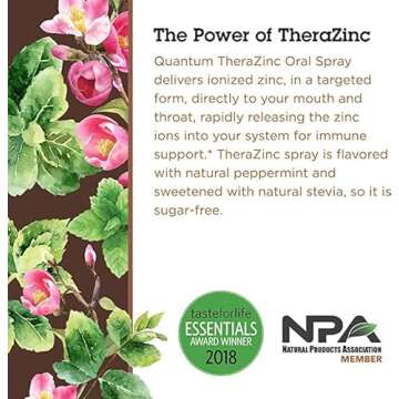 Quantum Health TheraZinc Oral Spray, Zinc Immune Support For Adults and Kids, Provides Throat Relief in a Soothing Liquid Zinc Spray, 4 Oz.