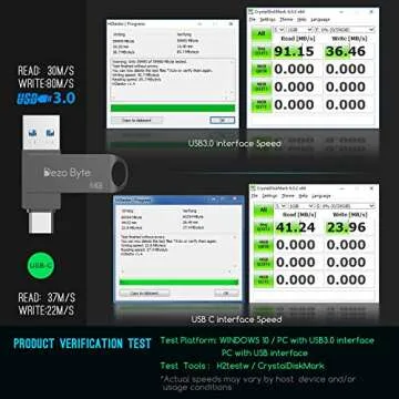 USB Flash Drives USB C Memory Stick 128GB Photo Stick External Storage DEZOBYTE Thumb Dirve 3in1 Compatible Phone iPad Pro OS MacBook USB C Android and PC (64GB-Grey)