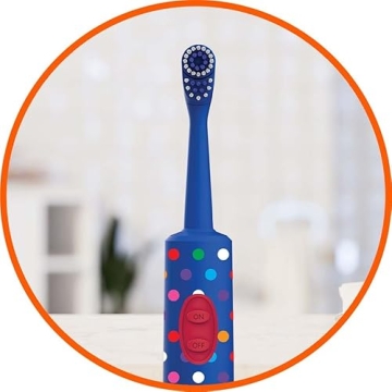 Amazon Basics Kids Battery Powered Toothbrush, 2 Count, 1 Pack (Previously Solimo)