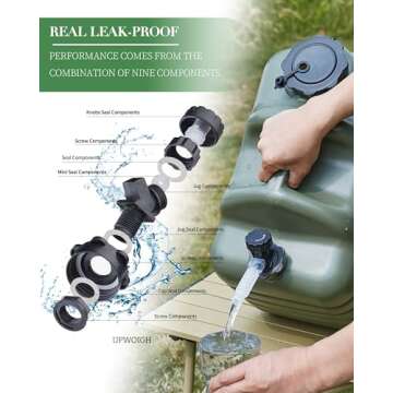 UPWOIGH 5 Gallon Water Jug, Camping Water Container, Truly No Leakage Water Storage, Large Military Green Water Tank,BPA Free Portable Emergency Overlanding Gear for Outdoors Hiking