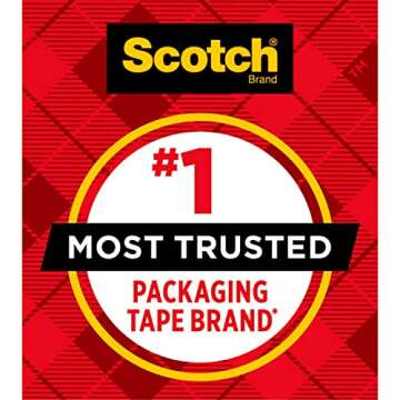 Scotch Heavy Duty Packaging Tape, 1.88" x 19.4 yd, Designed for Packing, Shipping and Mailing, Strong Seal on All Box Types, 1.5" Core, Clear, 1 Roll with Dispenser (142-700-H)