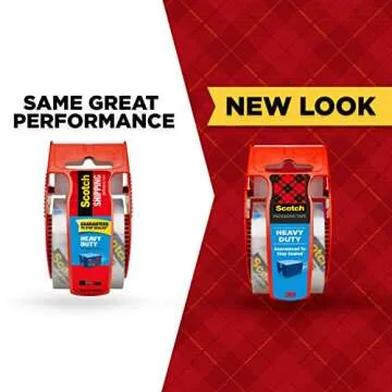 Scotch Heavy Duty Packaging Tape, 1.88" x 19.4 yd, Designed for Packing, Shipping and Mailing, Strong Seal on All Box Types, 1.5" Core, Clear, 1 Roll with Dispenser (142-700-H)