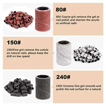 Difenni 210 Sanding Bands for Nail Drill Set - Perfect for Gel Removal