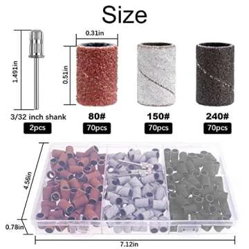 Difenni 210 Sanding Bands for Nail Drill Set - Perfect for Gel Removal