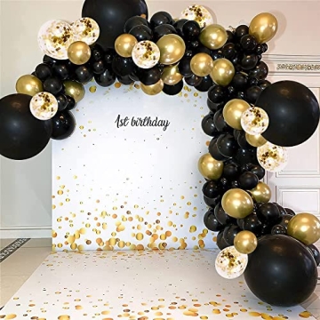 Black Gold Balloons Garland Kit for All Occasions