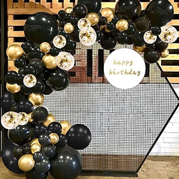 Black Gold Balloons Garland Kit for All Occasions