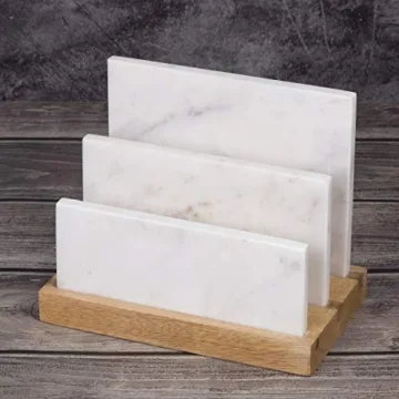 Creative Home Marble and Wood Document Sorter, Elegant Organizer