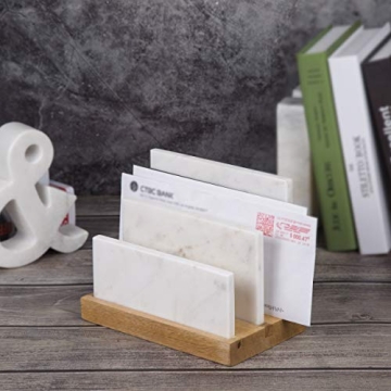 Creative Home Marble and Wood Document Sorter, Elegant Organizer