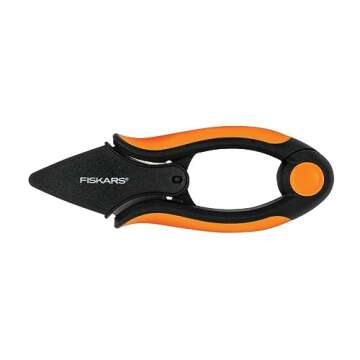 Fiskars Herb Garden Scissors, 5" Garden Shears, Handheld Herb Snips with Sheath and SoftGrip Handle,...