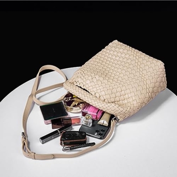 Woven Vegan Leather Handbag Women Stylish Sustainable