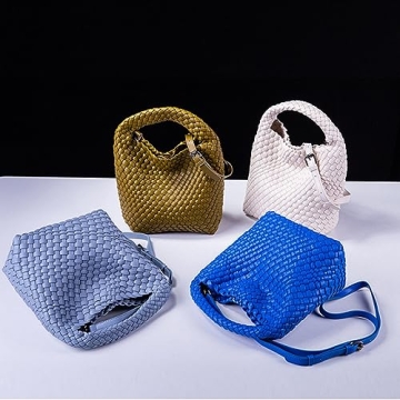 Woven Vegan Leather Handbag Women Stylish Sustainable