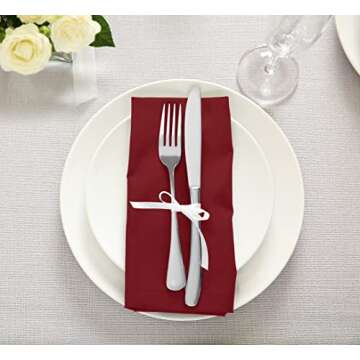 Utopia Kitchen Red Cloth Napkins [12 Pack, 18x18 Inch] Absorbent Cotton Blend Washable and Reusable for Dinner, Restaurant, Lunch, Wedding and Hotel