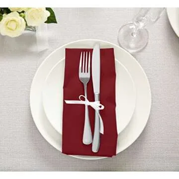 Utopia Kitchen Red Cloth Napkins [12 Pack, 18x18 Inch] Absorbent Cotton Blend Washable and Reusable for Dinner, Restaurant, Lunch, Wedding and Hotel