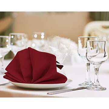 Utopia Kitchen Red Cloth Napkins [12 Pack, 18x18 Inch] Absorbent Cotton Blend Washable and Reusable for Dinner, Restaurant, Lunch, Wedding and Hotel