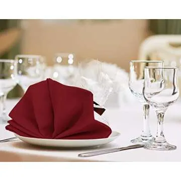 Utopia Kitchen Red Cloth Napkins [12 Pack, 18x18 Inch] Absorbent Cotton Blend Washable and Reusable for Dinner, Restaurant, Lunch, Wedding and Hotel